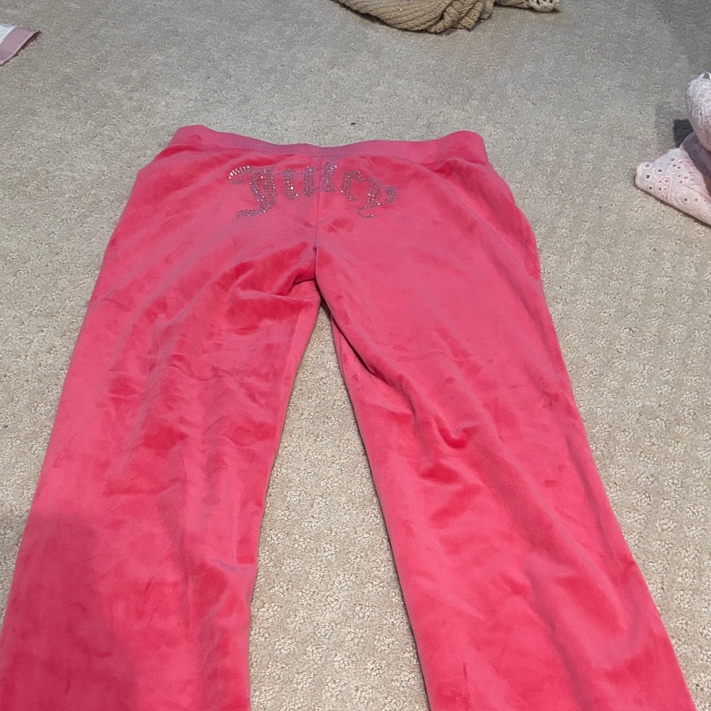 Juicy Couture Vibrant Pink Velour Trousers